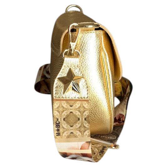 Borsa a spalla M BRC Massimo Braccialini Obona C078 pelle oro