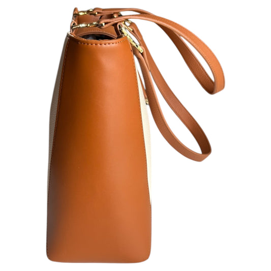 Borsa donna a spalla Atelier Du Sac Christelle ecopelle beige e marrone