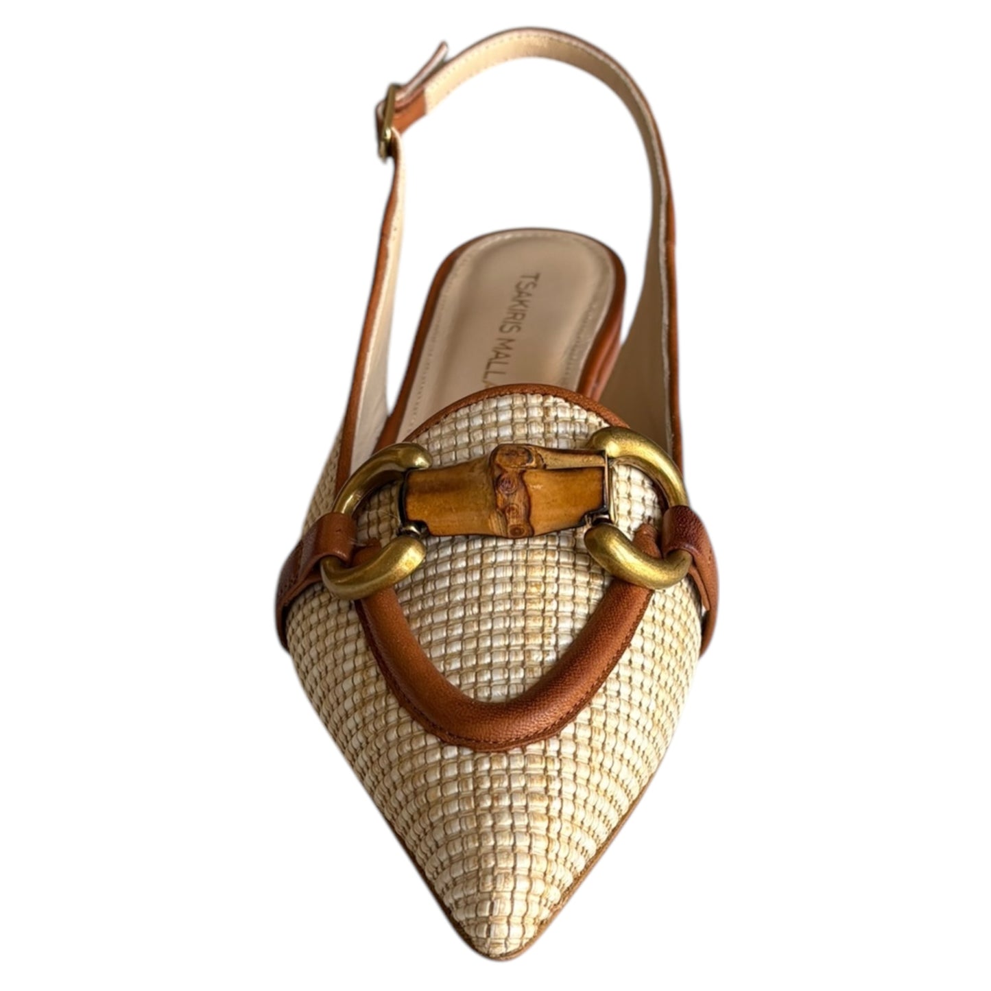 Decoltè aperto Exè in pelle e rafia nera Zenia 729