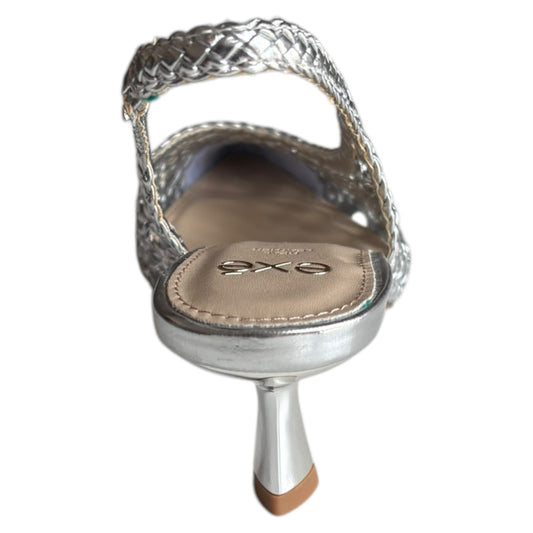 Decoltè donna aperto al tallone in ecopelle argento Exè Selena 851