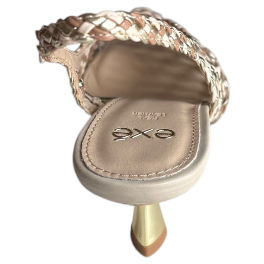 Decoltè donna aperto al tallone in ecopelle beige Exè Selena 851