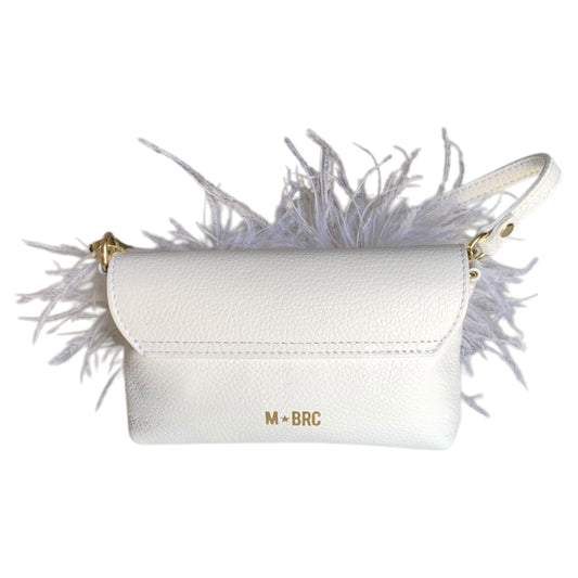 Mini borsa donna M BRC Massimo Braccialini Puff C224 pelle bianca
