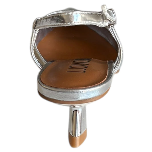 Scarpe donna Luciano Barachini decoltè aperto in pelle laminata argento