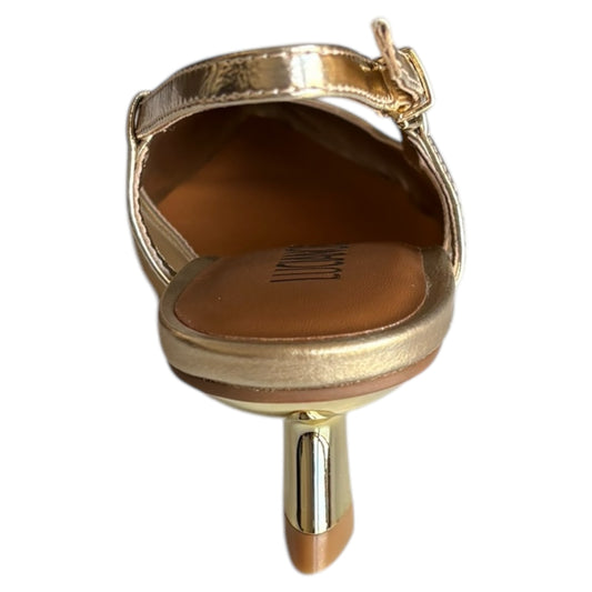 Scarpe donna Luciano Barachini decoltè aperto in pelle laminata platino