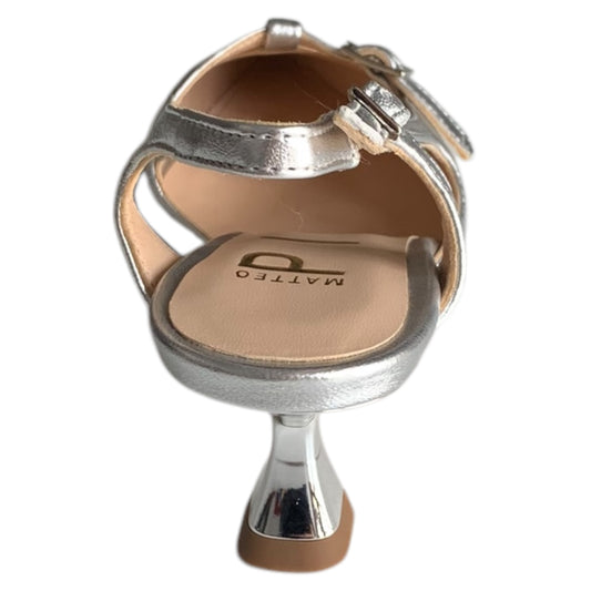 Slingback donna Matteo Pitti pelle laminata argento