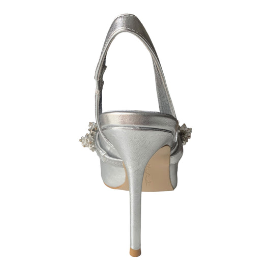 Luciano Barachini - Scarpe Donna in pelle laminata argento con strass - NL349Y