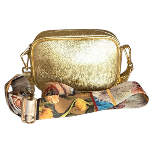 Borsa a spalla M BRC Massimo Braccialini Obona C106 pelle oro