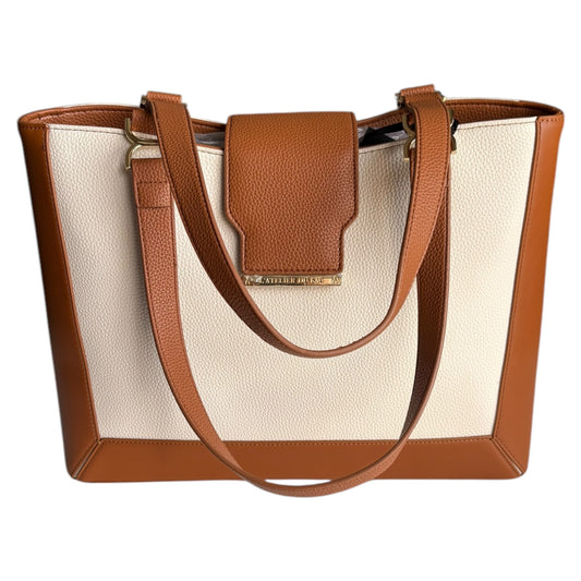 Borsa donna a spalla Atelier Du Sac Christelle ecopelle beige e marrone
