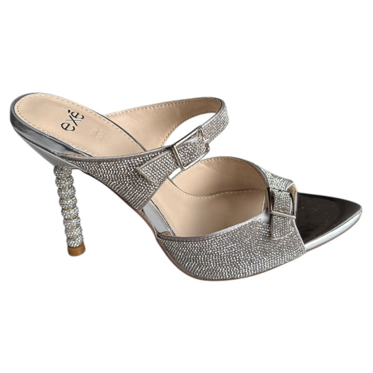 Sandali donna Exè in ecolaminato e strass argento Joy 700