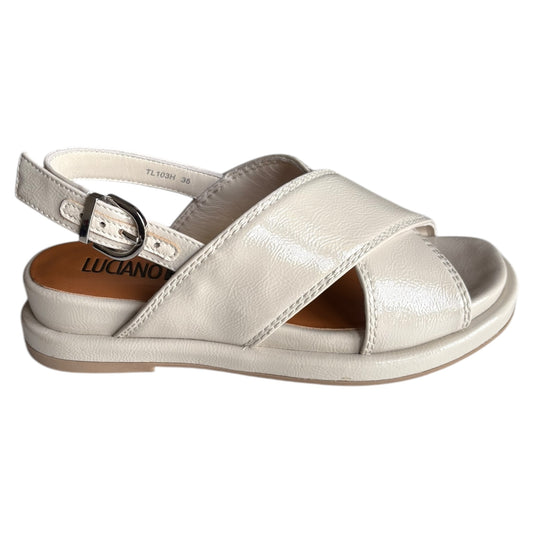 Sandalo donna Luciano Barachini in naplak avorio