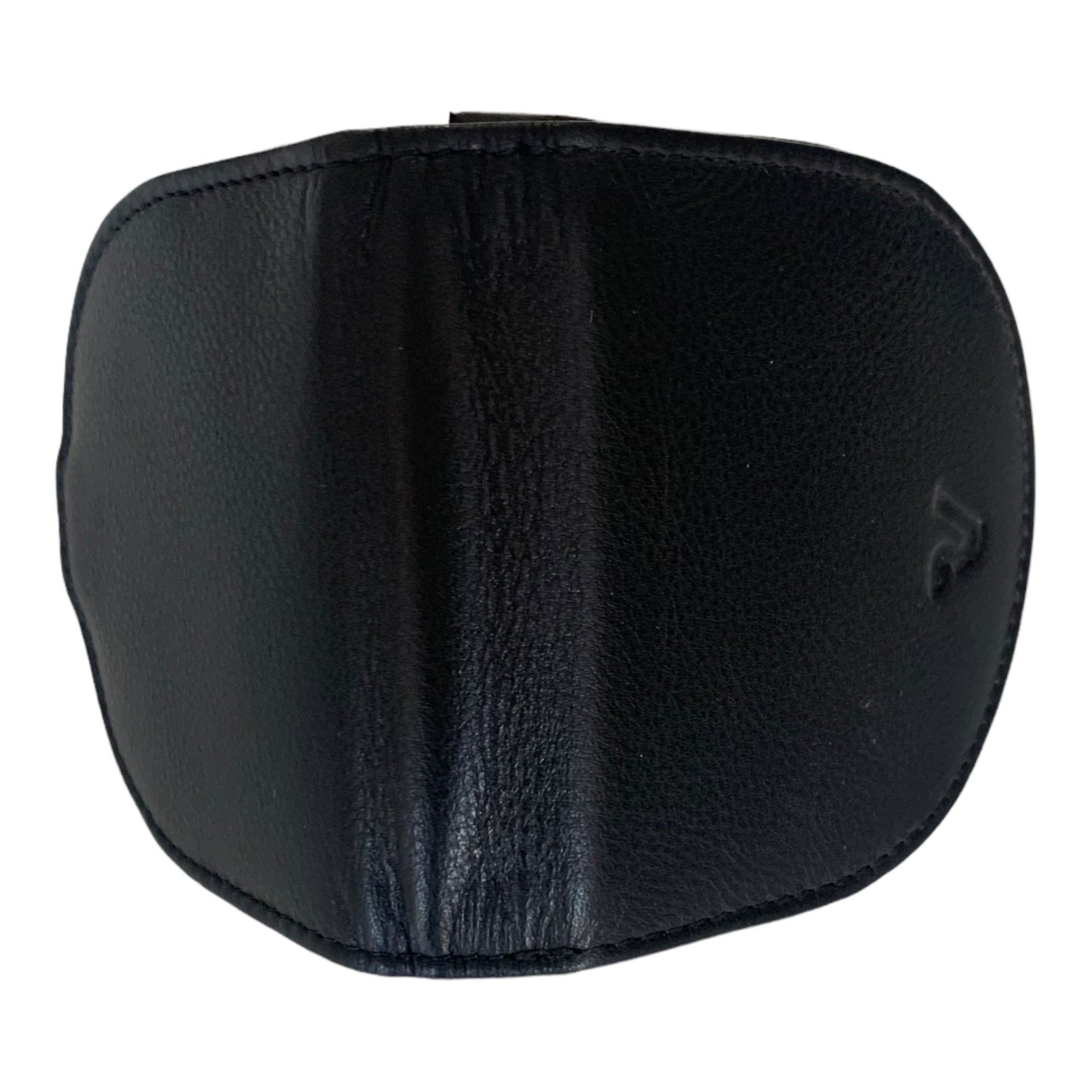 Portamonete In Vera Pelle Con Chiusura A Molla - Unisex, Nero, Dimensioni 9x9 Cm