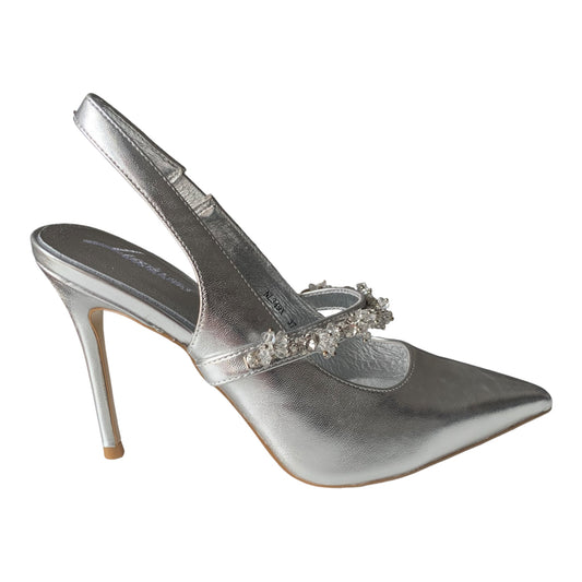 Luciano Barachini - Scarpe Donna in pelle laminata argento con strass - NL349Y